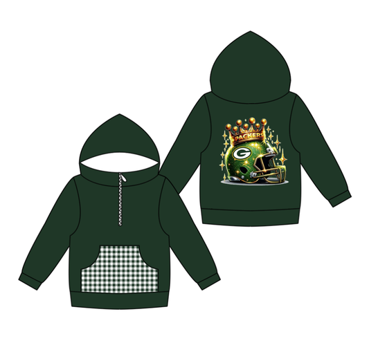 Custom moq 8 mix size milk silk summer team baby boy clothes green hooded long sleeve top-25.9.30