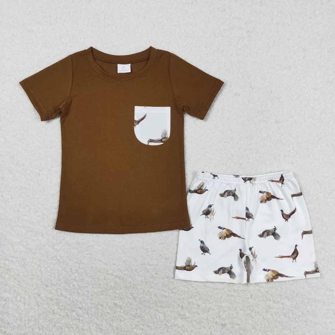 RTS NO MOQ Sibling Baby boy clothes camouflage Short Sleeve shorts Suits
