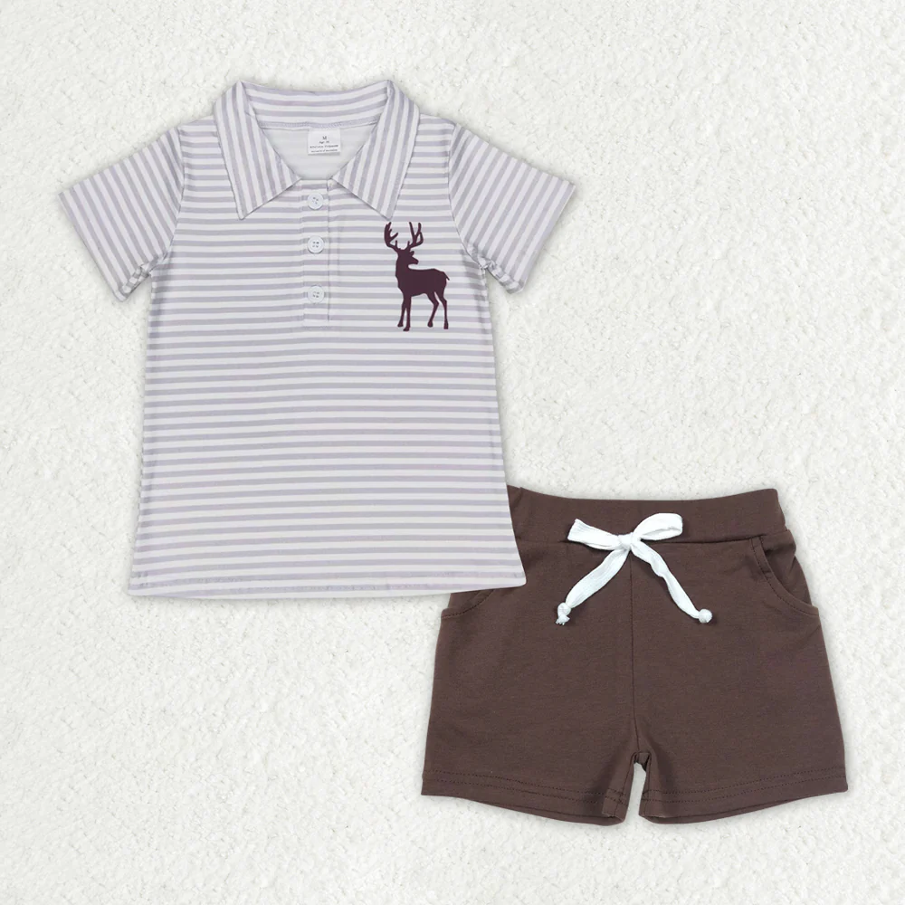 RTS NO MOQ Sibling Baby boy clothes camouflage duck Short Sleeve shorts Suits