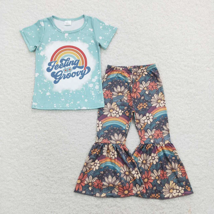 RTS NO MOQ floral short-sleeved dress and short-sleeved pants set