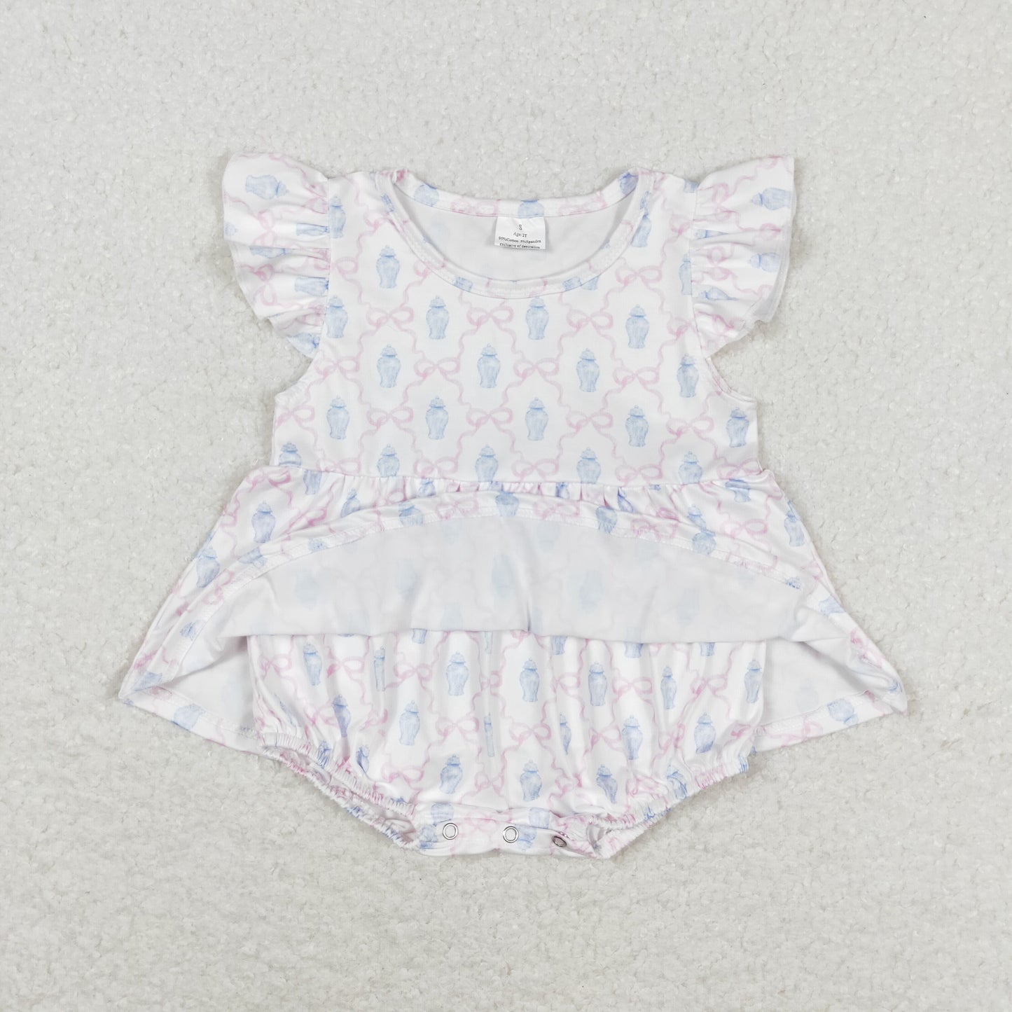 RTS no moq SR1217 Bottle bow pink and white tank top jumpsuit