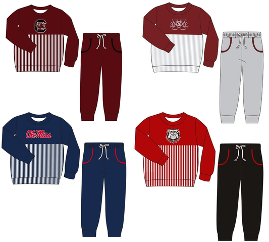 Custom moq 8 mix size milk silk summer teams baby boy clothes long sleeve pants sets 4-25.9.30