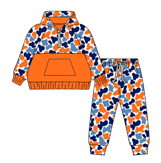 Custom moq 5 each style eta 6-7weeks baby boy clothes camouflage long sleeve pants sets and top and pants-25.8.5