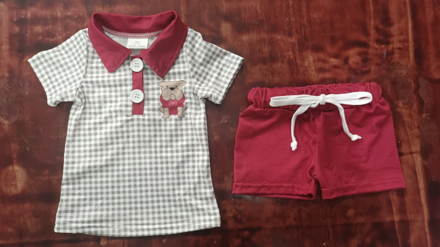 Maroon boy's suit