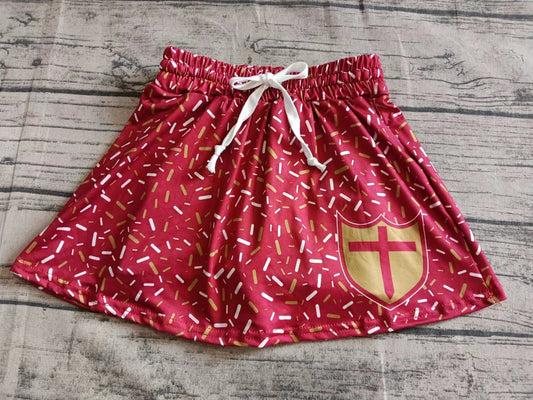 Custom moq 3 eta 6-7weeks team brick red kids clothes girls skirts