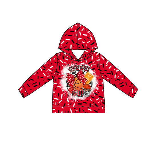 Custom moq 5 mix size milk silk Popular team red boys and girls hooded long sleeve top-25.10.22