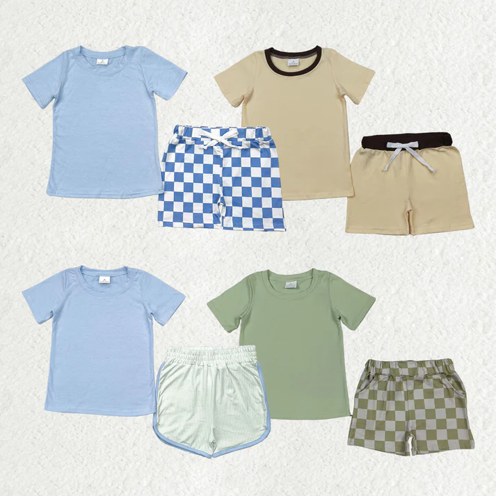 RTS NO MOQ baby boys Clothes short sleeve shorts Sets