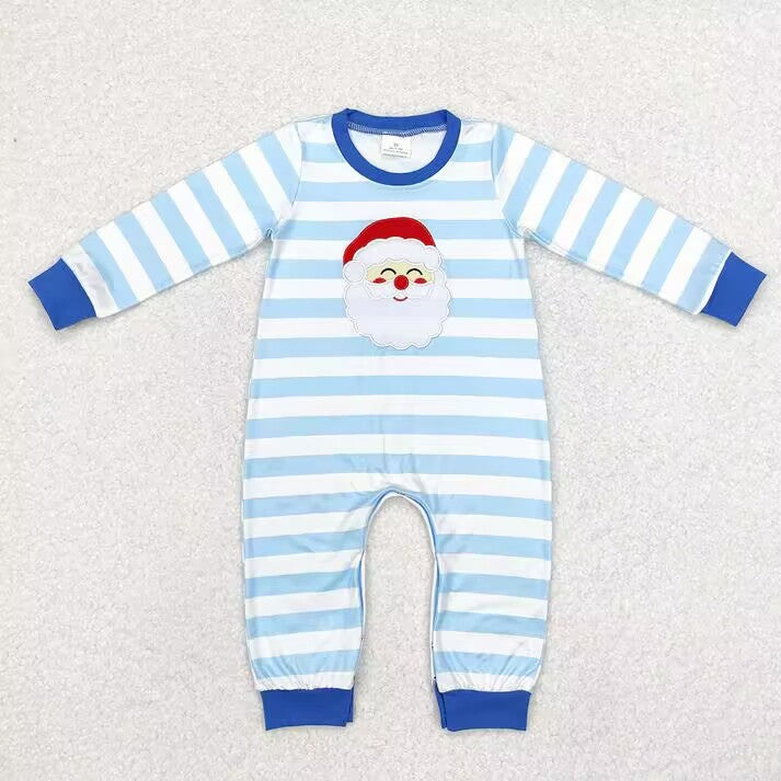 RTS NO MOQ Santa Claus pattern blue striped long-sleeved suit-membrella & pink striped long-sleeved suit-membrella