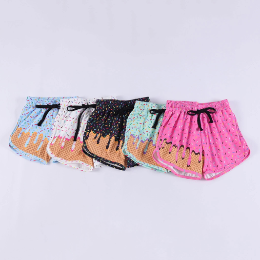 (Pre Order) No moq milk silk Baby Girls Cute Colorful Sprinkles Drip Team Shorts