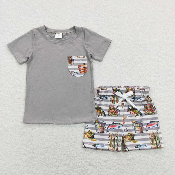 RTS NO MOQ baby boys clothes short sleeve Rompers Clothes Sets