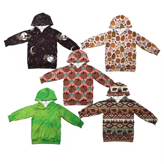 Custom moq 5 each style eta 6-7weeks baby boy clothes hooded long sleeve tops 5-25.7.25