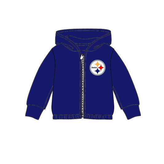 Custom moq 3 eta 6-7weeks team girls blue Hooded Zip-Up Pullover
