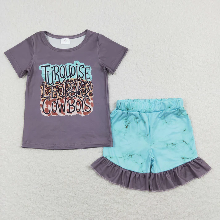 RTS NO MOQ baby girls Clothes short sleeve shorts Sets