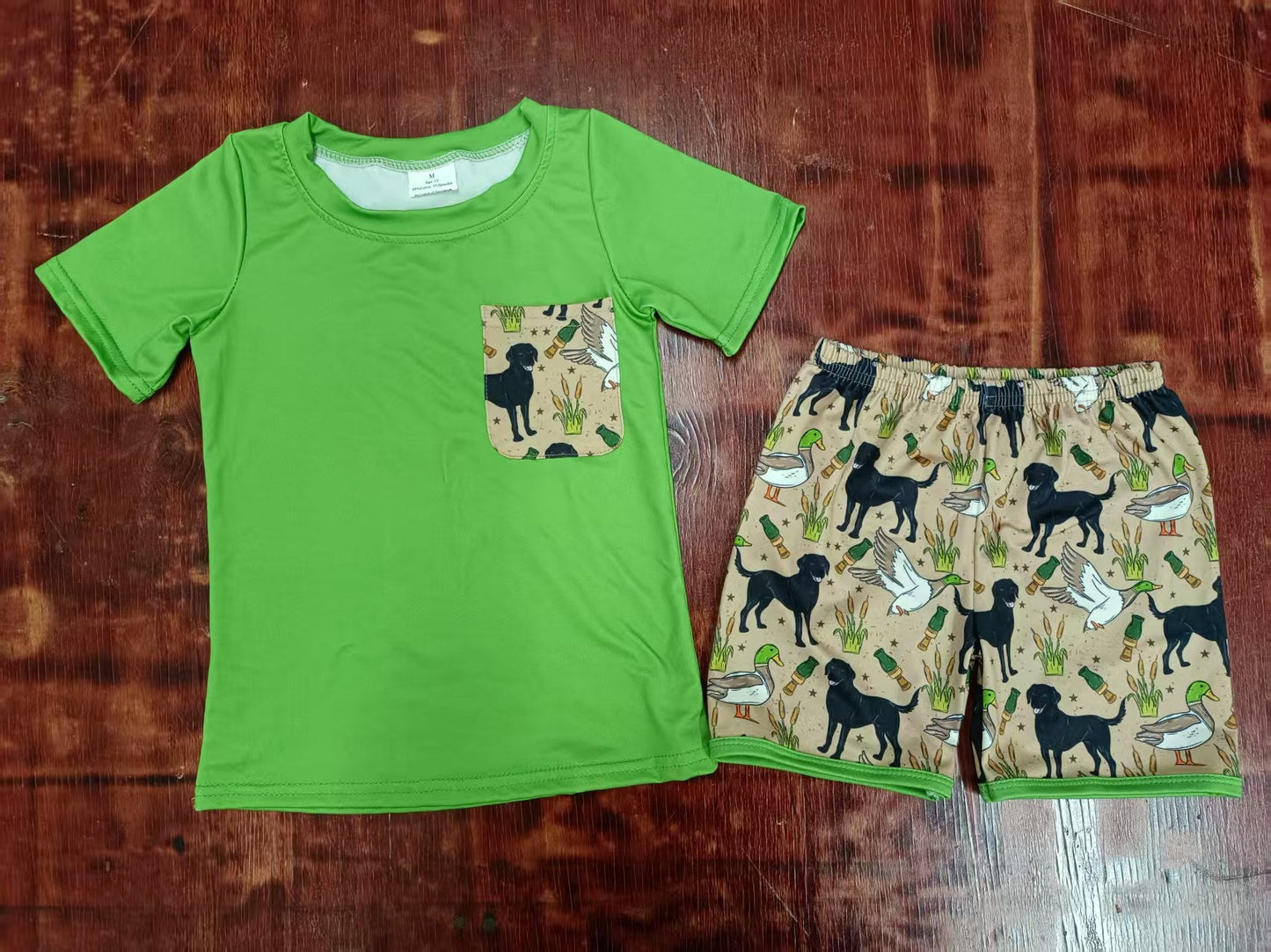 Custom moq 3 eta 6-7weeks baby boys clothes puppy Short Sleeve shorts sets