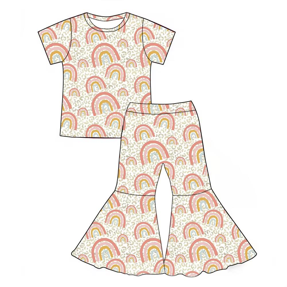 Custom moq 5 each style eta 6-7weeks baby girl clothes short sleeve pants set 5-25.8.7