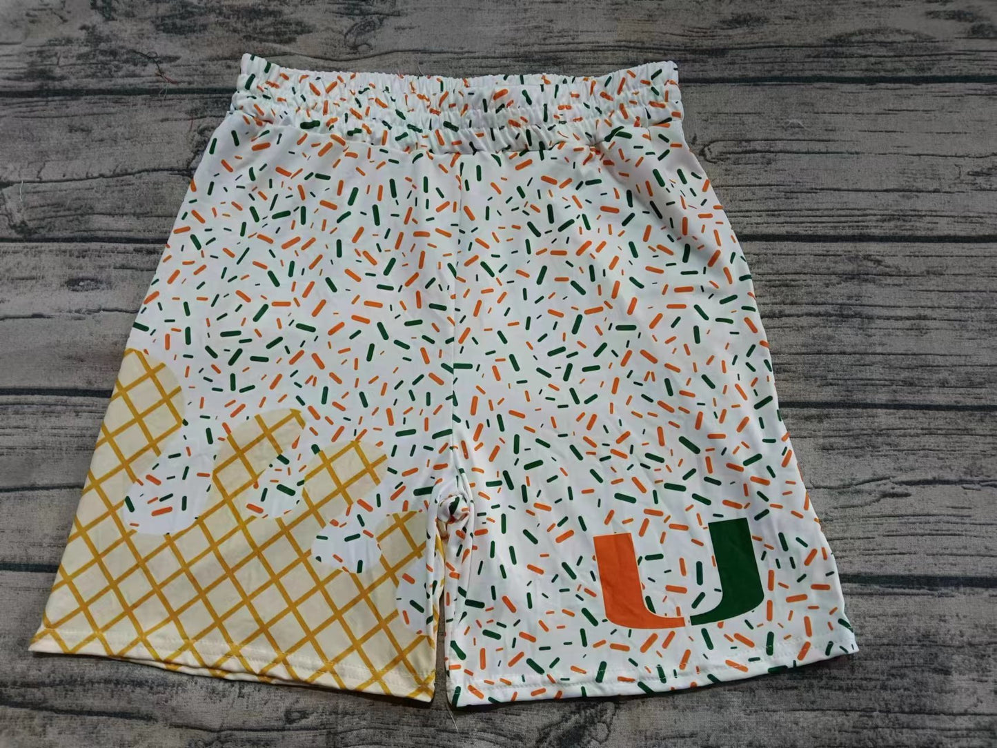 Custom moq 3 eta 6-7weeks kids and adult Gold White Beach Summer Shorts