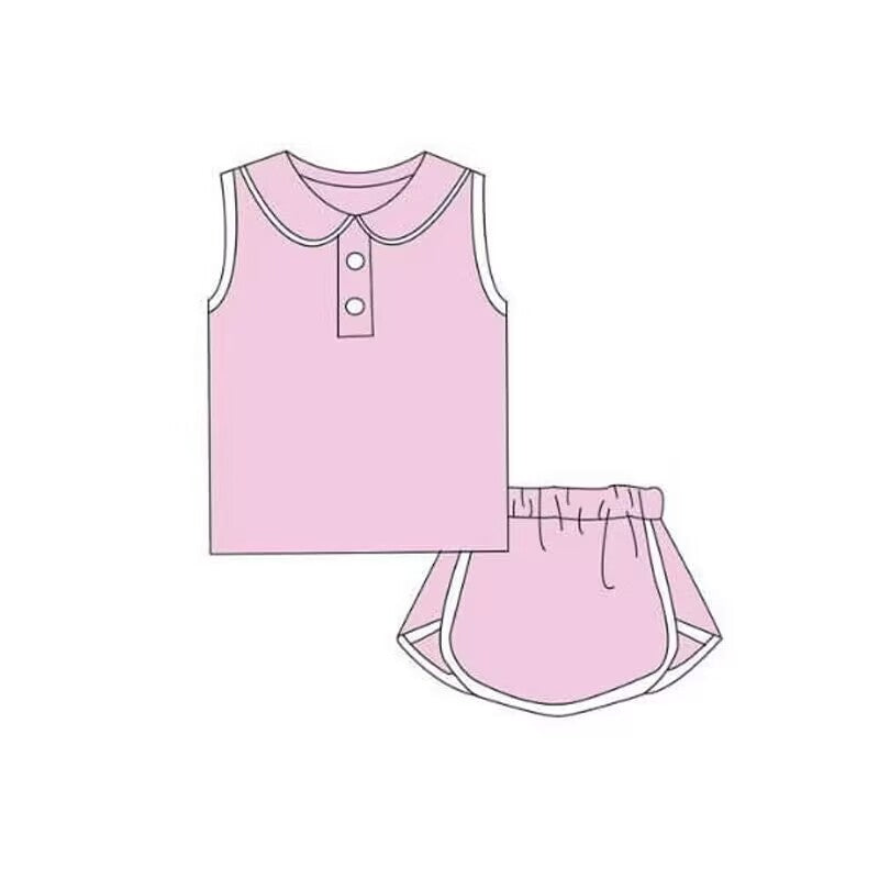 baby girls clothes light pink sleeveless shorts sets toddler girls summer outfit
