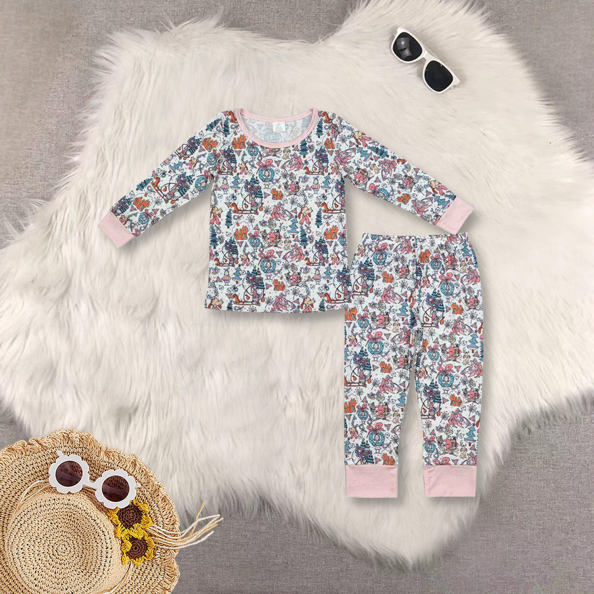 RTS NO MOQ baby girl clothes Christmas long sleeve Rompers Clothes Sets