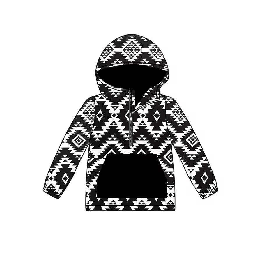 Custom moq 3 eta 6/8weeks moq 5 eta 4/5weeks geometric black Zipper Hat for Boys