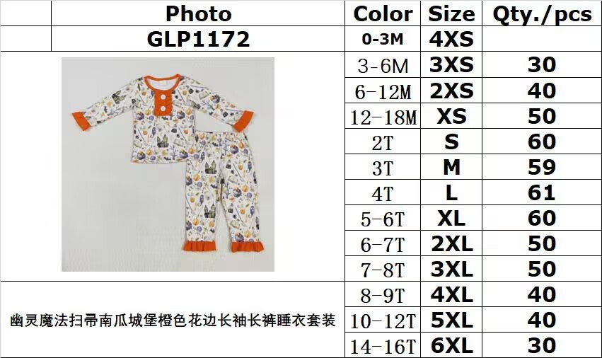 rts no moq GLP1172 Ghost Magic Broom Pumpkin Dream Orange Lace Long Sleeve
