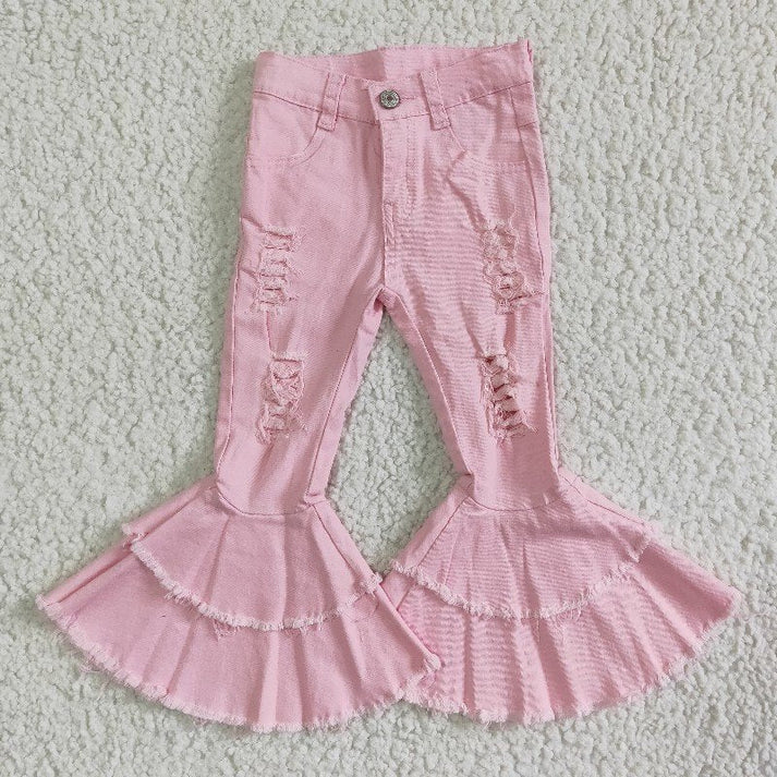 RTS NO MOQ Sibling Baby Girls Clothes Jeans: Flared & Ripped