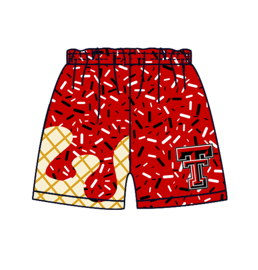 Custom moq 5 mix size milk silk baby boy clothes team red summer shorts-25.7.23