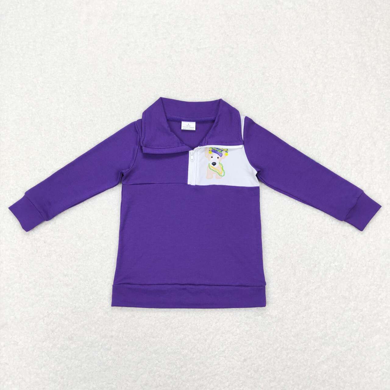 RTS NO MOQ Sibling baby boy girl clothes Mardi gras clothes long Sleeve Tops