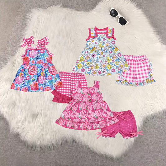 RTS Sibling baby girl clothes Short Sleeve Shorts sets