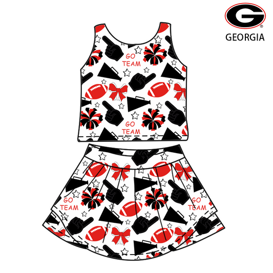 Custom moq 5 mix sizes summer teams baby girls clothes team short sleeve skirts shorts sets and dress-25.6.7