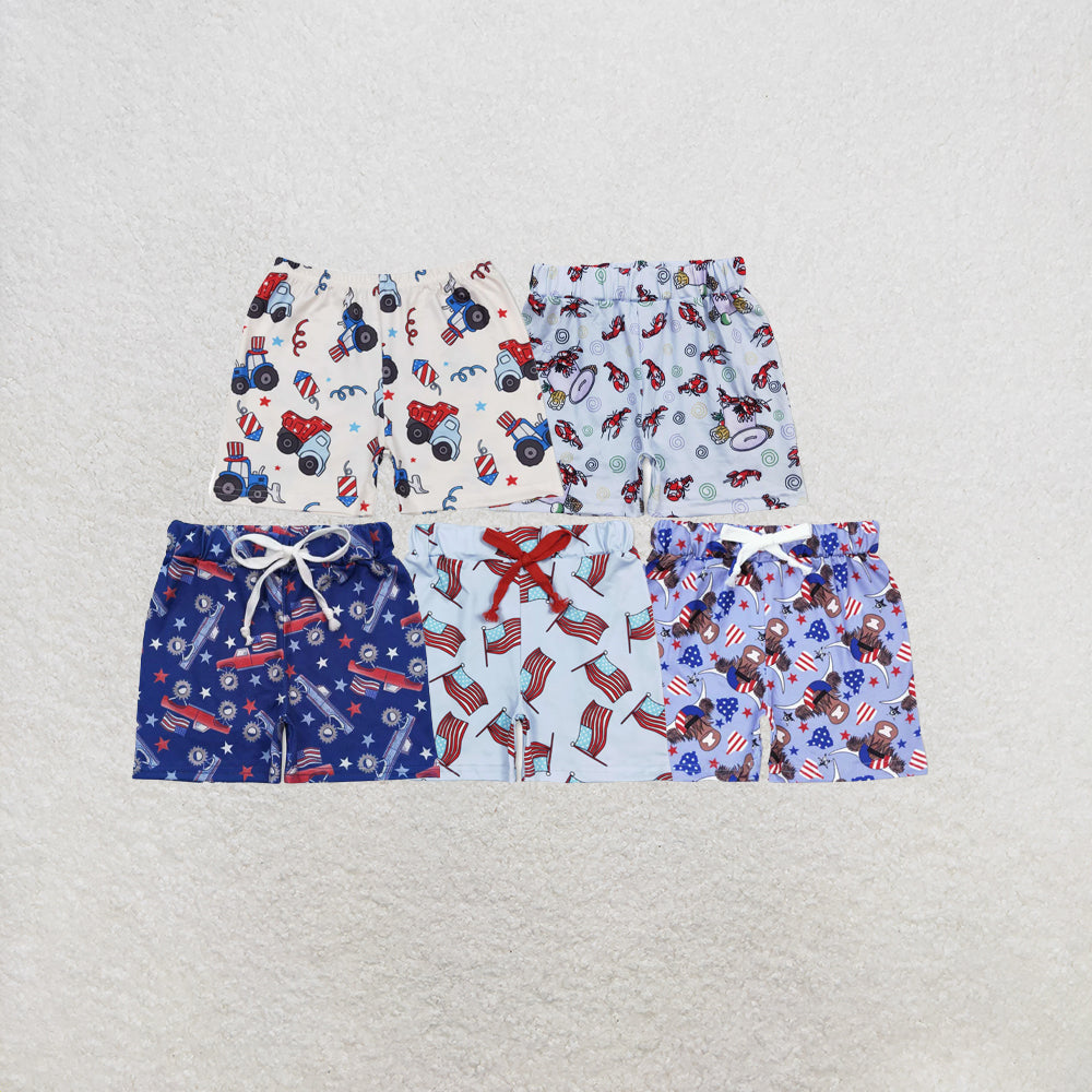 RTS NO MOQ（In Stock)Baby Boys Summer Western Cow Bottom Shorts