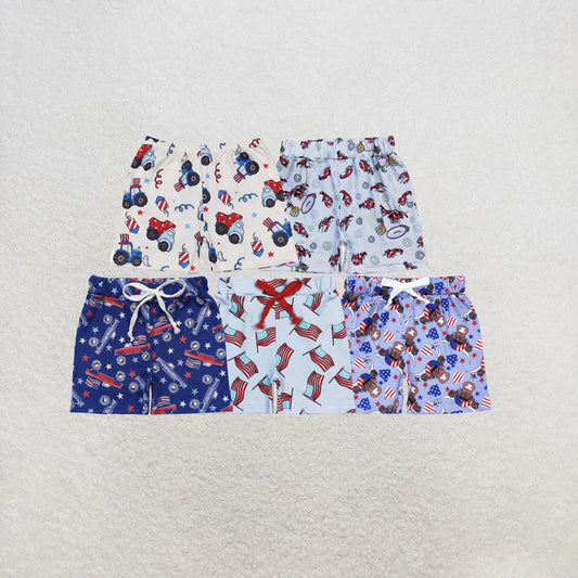 RTS NO MOQ（In Stock)Baby Boys Summer Western Cow Bottom Shorts