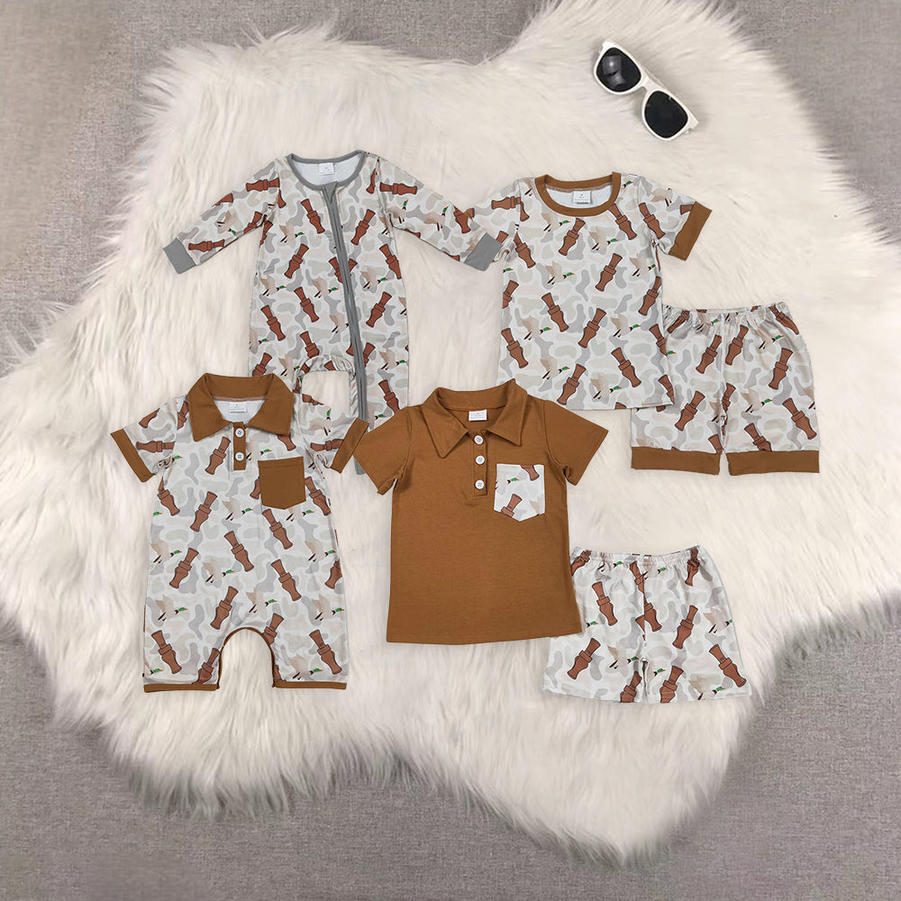 RTS NO MOQ Sibling baby girl clothes camouflage Rompers Clothes Sets