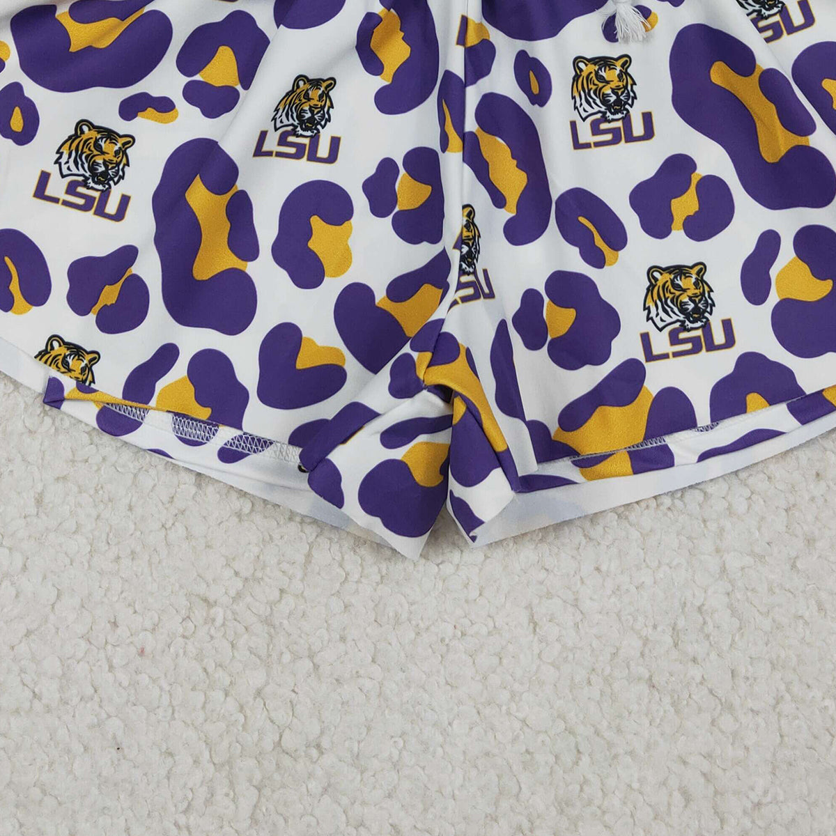 RTS NO MOQ SS0821 Baby Girls Purple Leopard Active Yoga Shorts Team Butterfly Bottoms for Kids