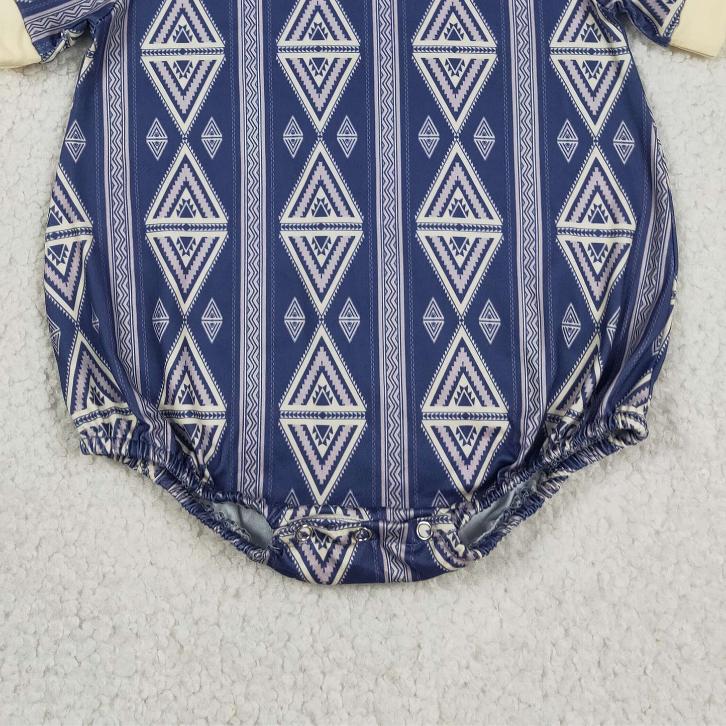 RTS NO MOQ milk silk SR3713 Baby Boys Short Sleeve Western Aztec Print Rompers