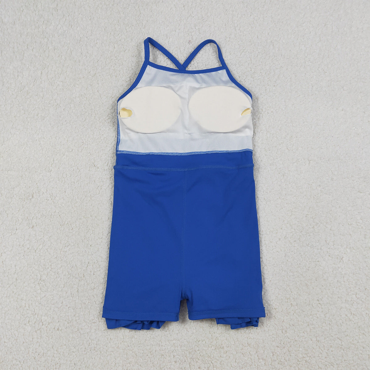 RTS NO MOQ S0551 Baby Girls Royal Blue Knit Knee-Length Active Wear Athletic Dresses