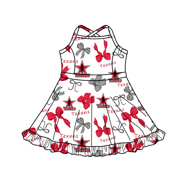 custom moq 5 mix size XY063005 Baby Girls Bows Print Strap Knee Length Yoga Skort Dress