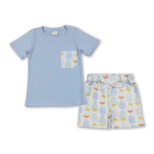 RTS NO MOQ Sibling Baby Boys Hamburger Taco Shirt Top Shorts Clothes Sets
