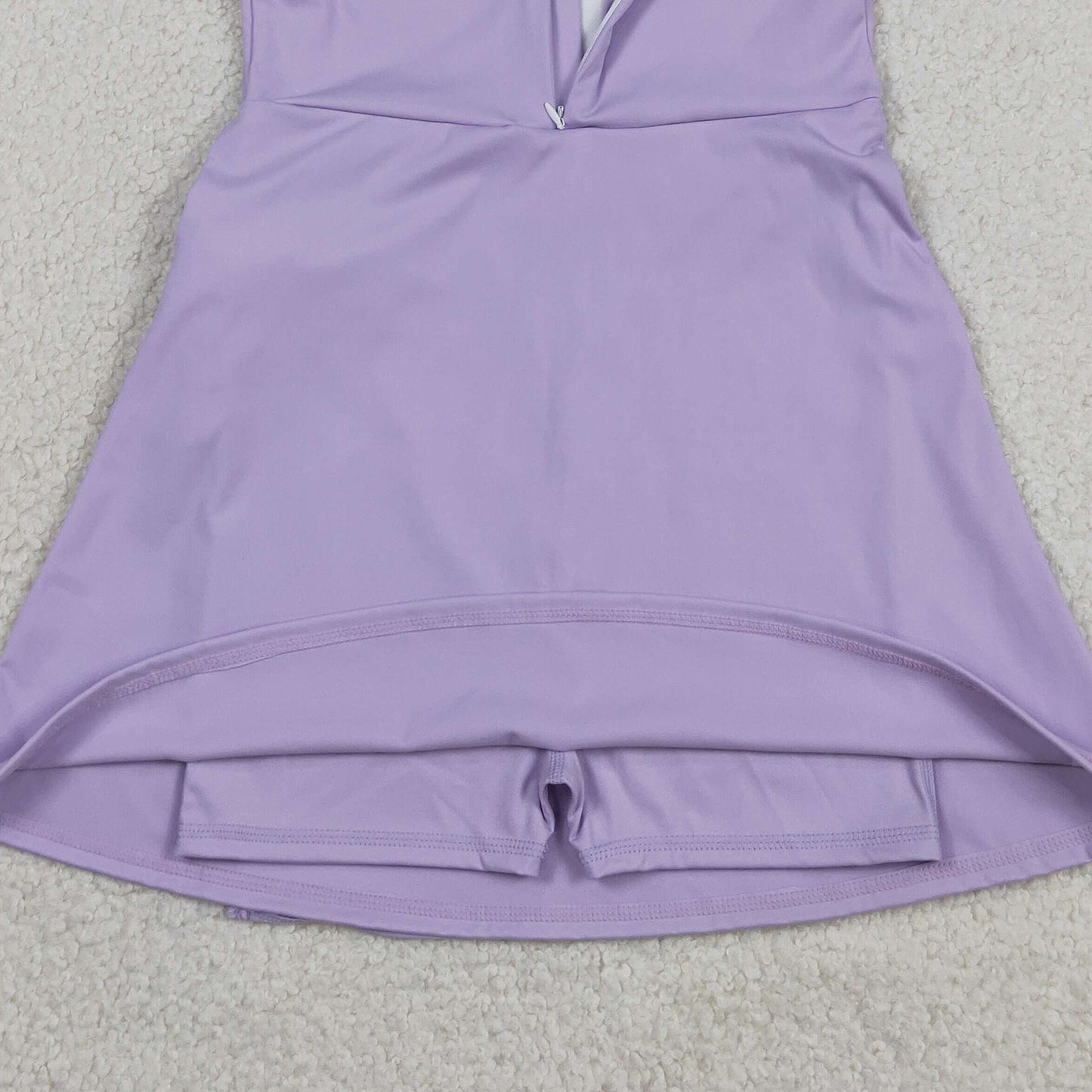 RTS NO MOQ yoga fabric GSD3881 Baby Girls Fashion Cute Lavender Sleeveless Yoga Knee Length Dresses