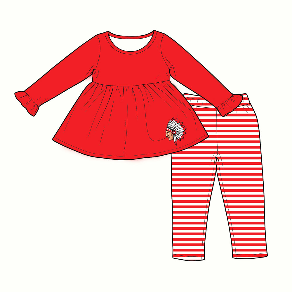 custom moq 5 mix size XY070403 Baby Kids Red Top And Pants Casual Fashion Outfit Set