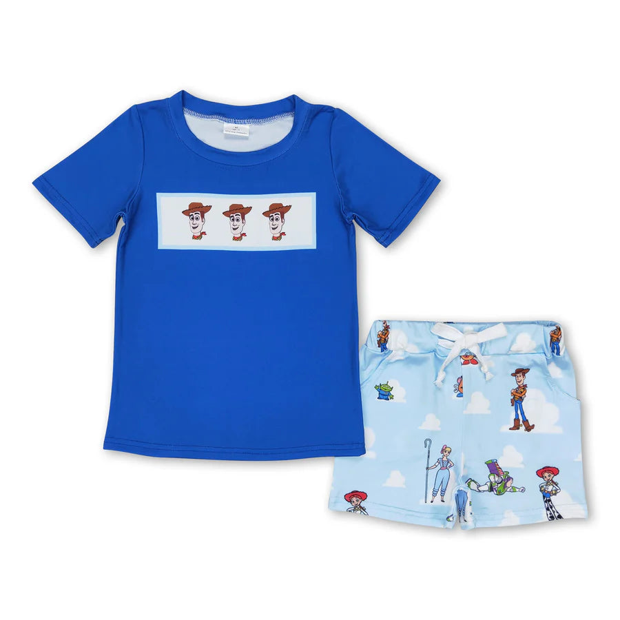RTS NO MOQ Sibling Baby Boys Bear Tiger Shirt Shorts Clothes Sets