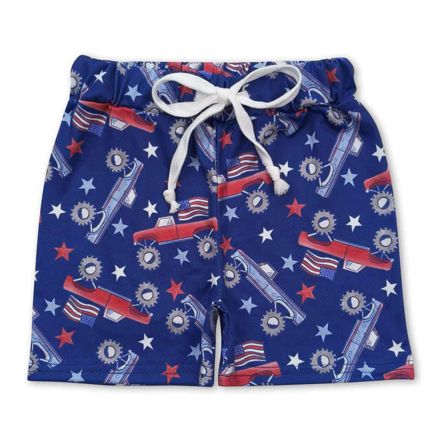RTS NO MOQ（In Stock)Baby Boys Summer Western Cow Bottom Shorts