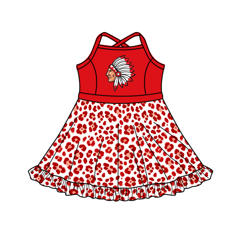custom moq 5 mix size XY062705 Baby Girls Leopard Print Strap Knee Length Skort Yoga Active Dress