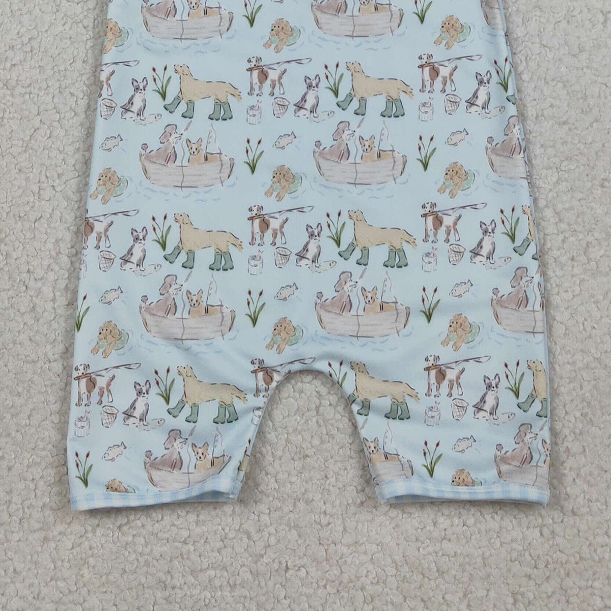 RTS NO MOQ S0701 Baby Boys Hunting Swimming Suit with Dog Print Back Zipper for Infants