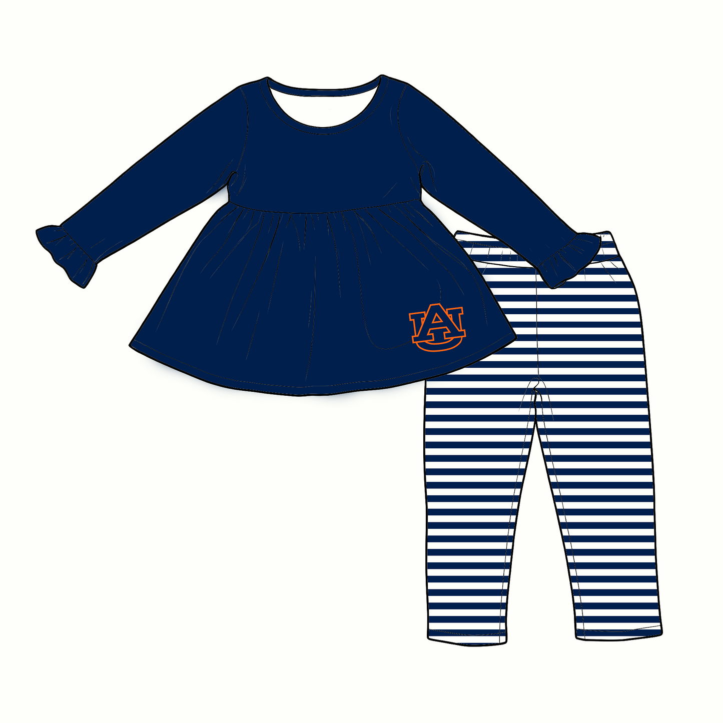 custom moq 5 mix size XY070304 Baby Kids Navy Blue Top And Pants Casual Clothes Sets
