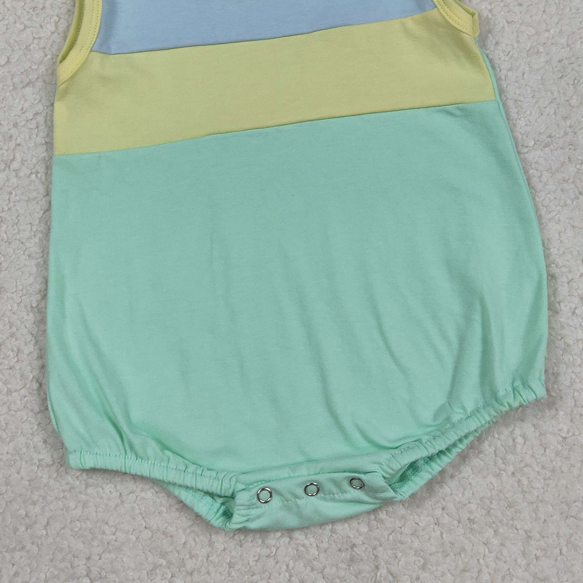 RTS NO MOQ SR3660 Baby Boys Sleeveless Rompers Blue Yellow Aqua Rompers for Infants
