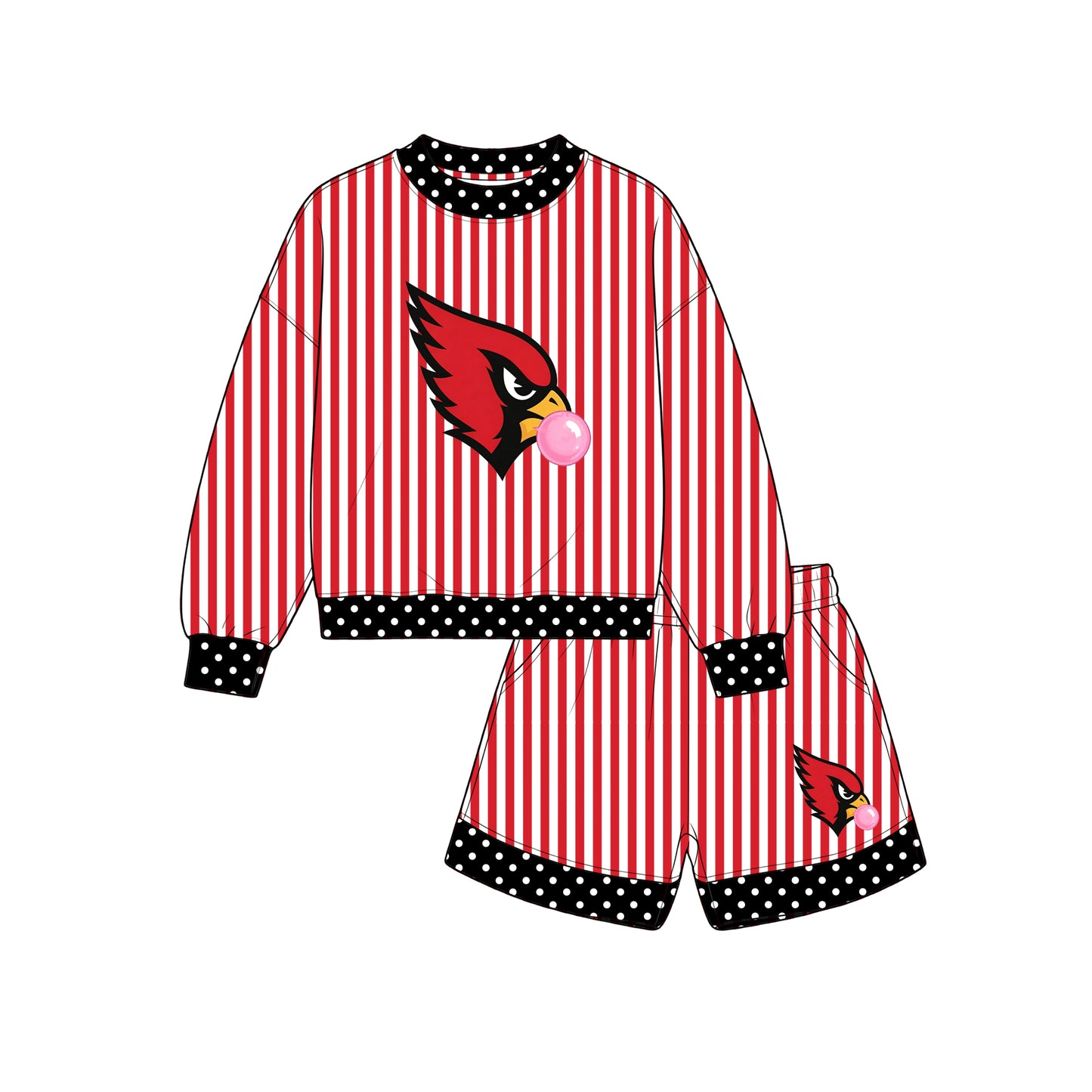 custom moq 5 mix size XY071705 Baby Kids Stripe Long Sleeve Top Shorts Team Clothes Set