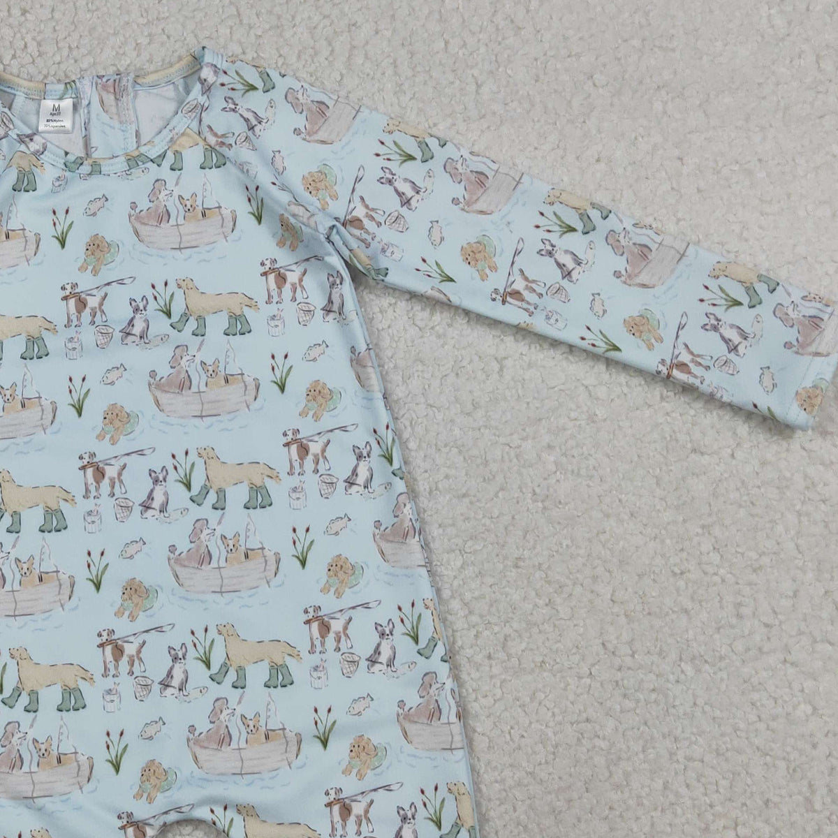RTS NO MOQ S0701 Baby Boys Hunting Swimming Suit with Dog Print Back Zipper for Infants
