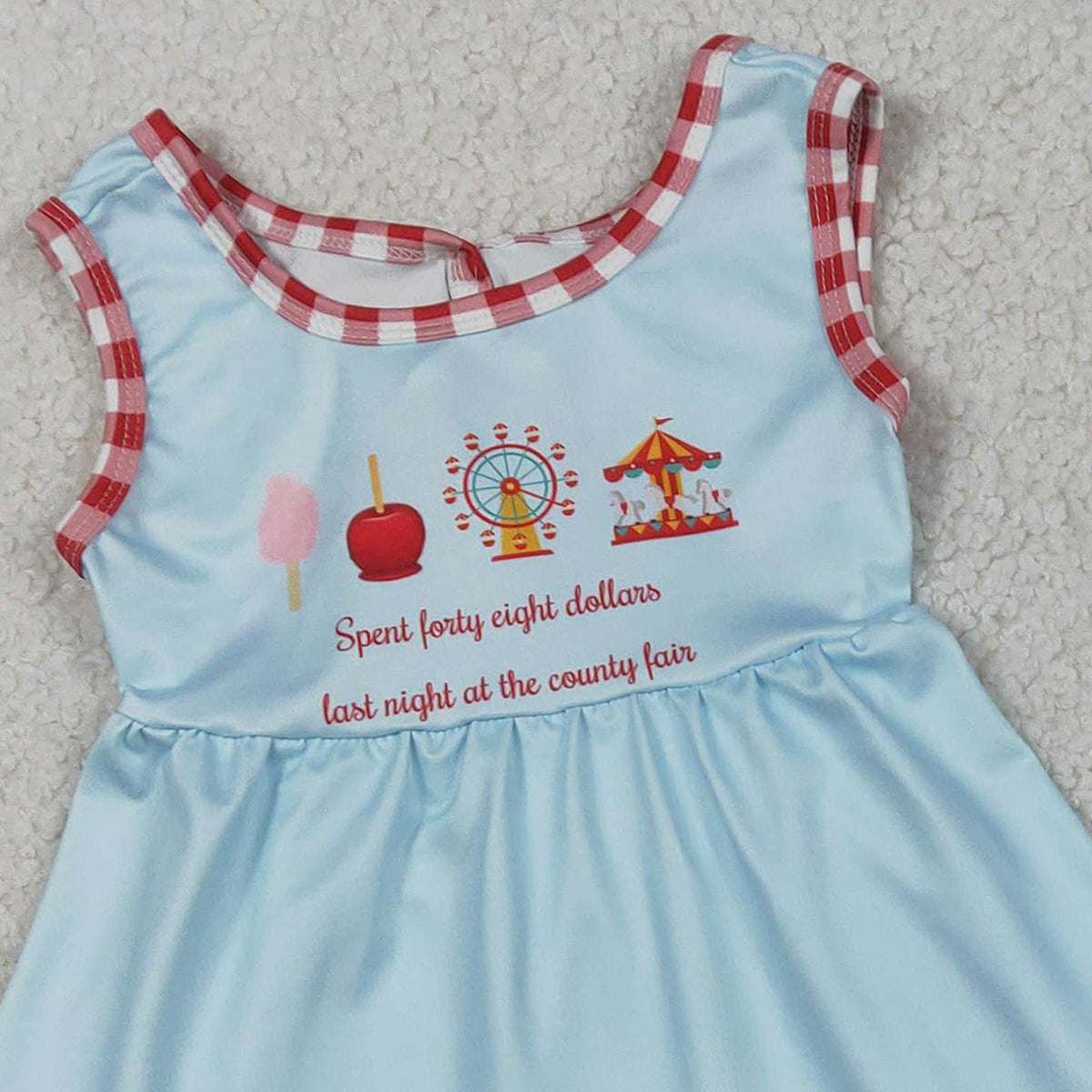 RTS NO MOQ GSSO2544 Baby Girls Red Checked Sleeveless Tunic with Ruffle Short Clothes Set Cute Baby Outfit for Girls