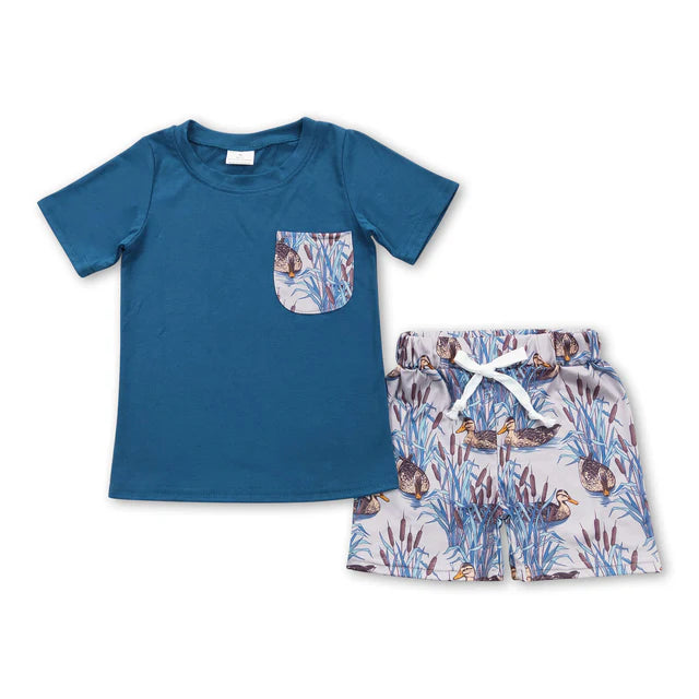 RTS NO MOQ Sibling Baby Boys Hamburger Taco Shirt Top Shorts Clothes Sets
