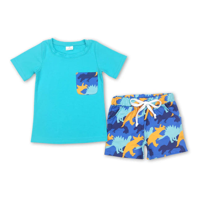 RTS NO MOQ Sibling Baby Boys Hamburger Taco Shirt Top Shorts Clothes Sets